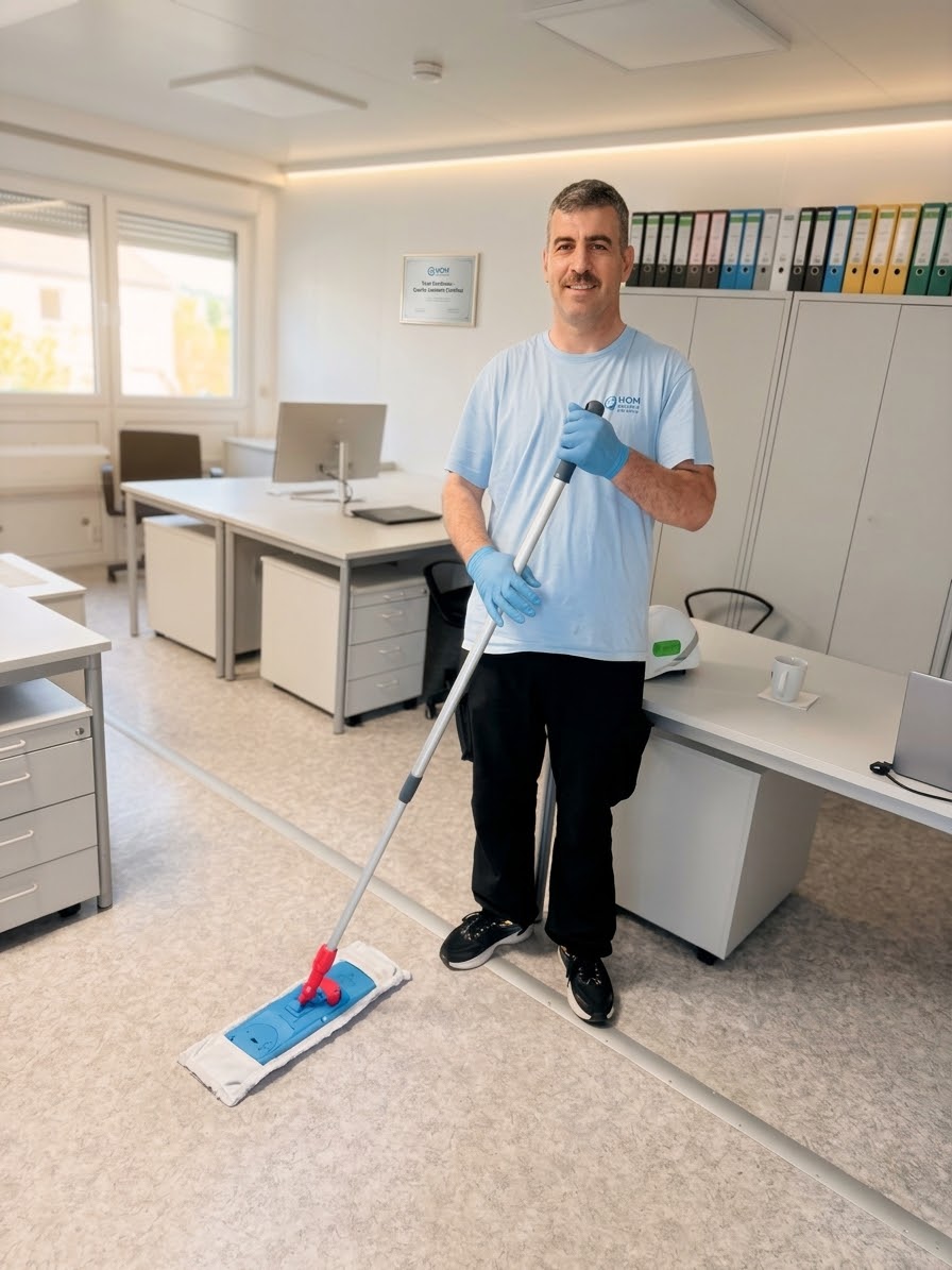 Hom Reinigung Service – Professioneller Reinigungsmitarbeiter in Völklingen